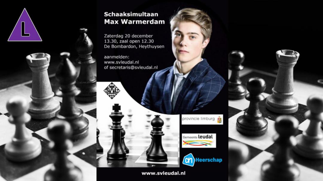 Schaakgrootmeester Max Warmerdam komt naar Heythuysen, ben jij een van de 40 tegenstanders?