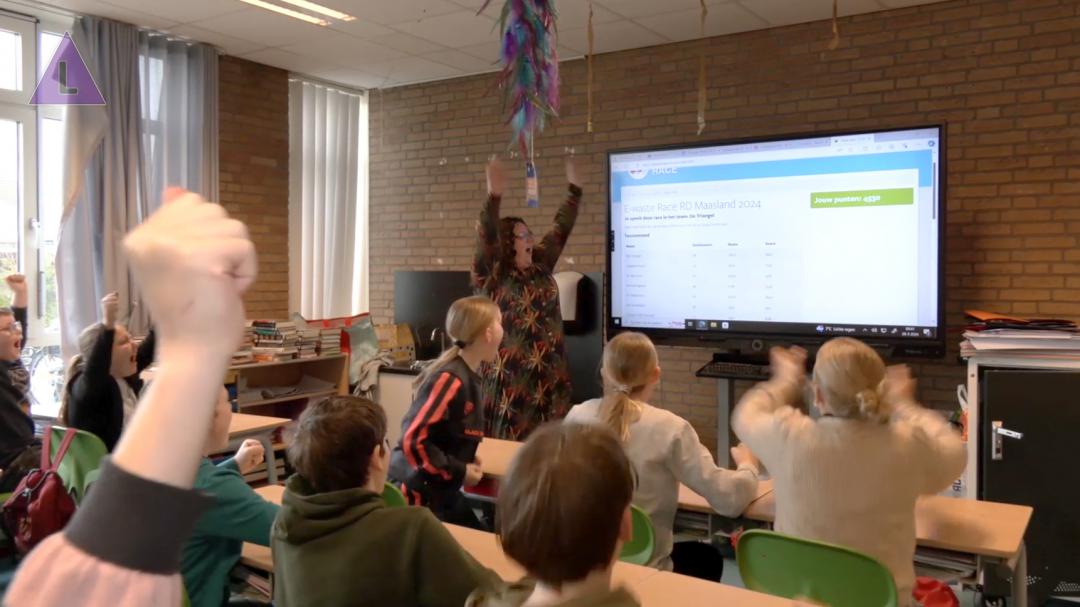 Videoreportage - BS Triangel Linne wint E-waste Race Midden-Limburg