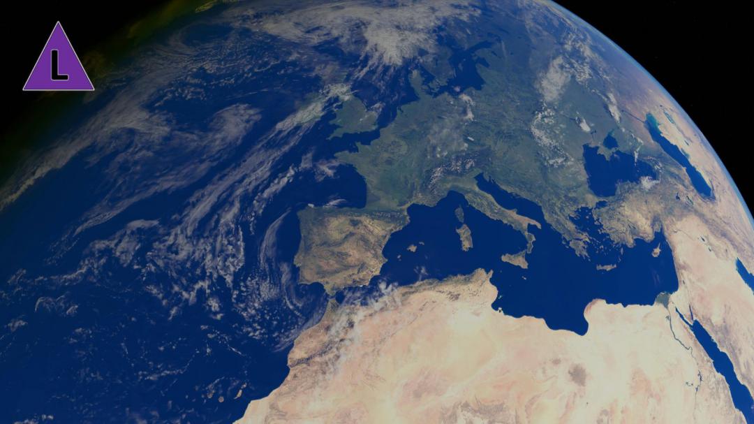 onze planeet gezien vanuit de ruimte, Europa is goed zichtbaar onze planeet gezien vanuit de ruimte, Europa is goed zichtbaar